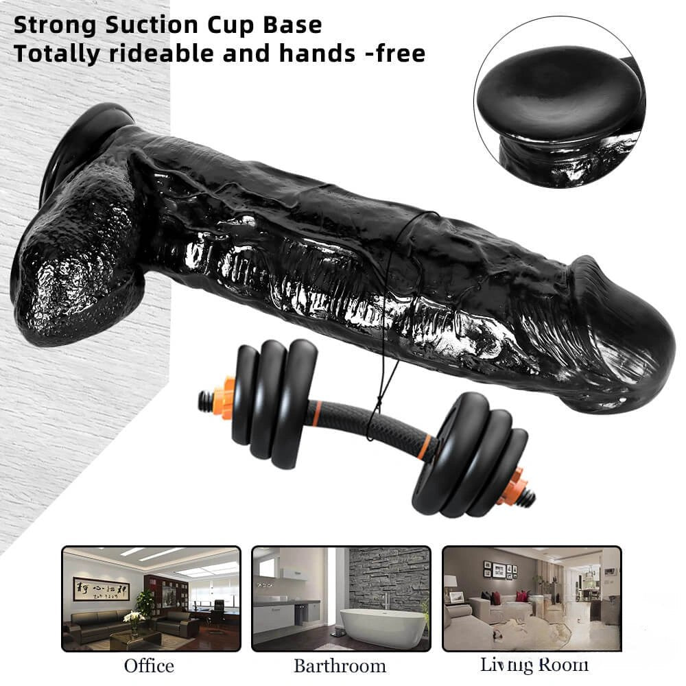Black realistic PVC dildo, photo 5