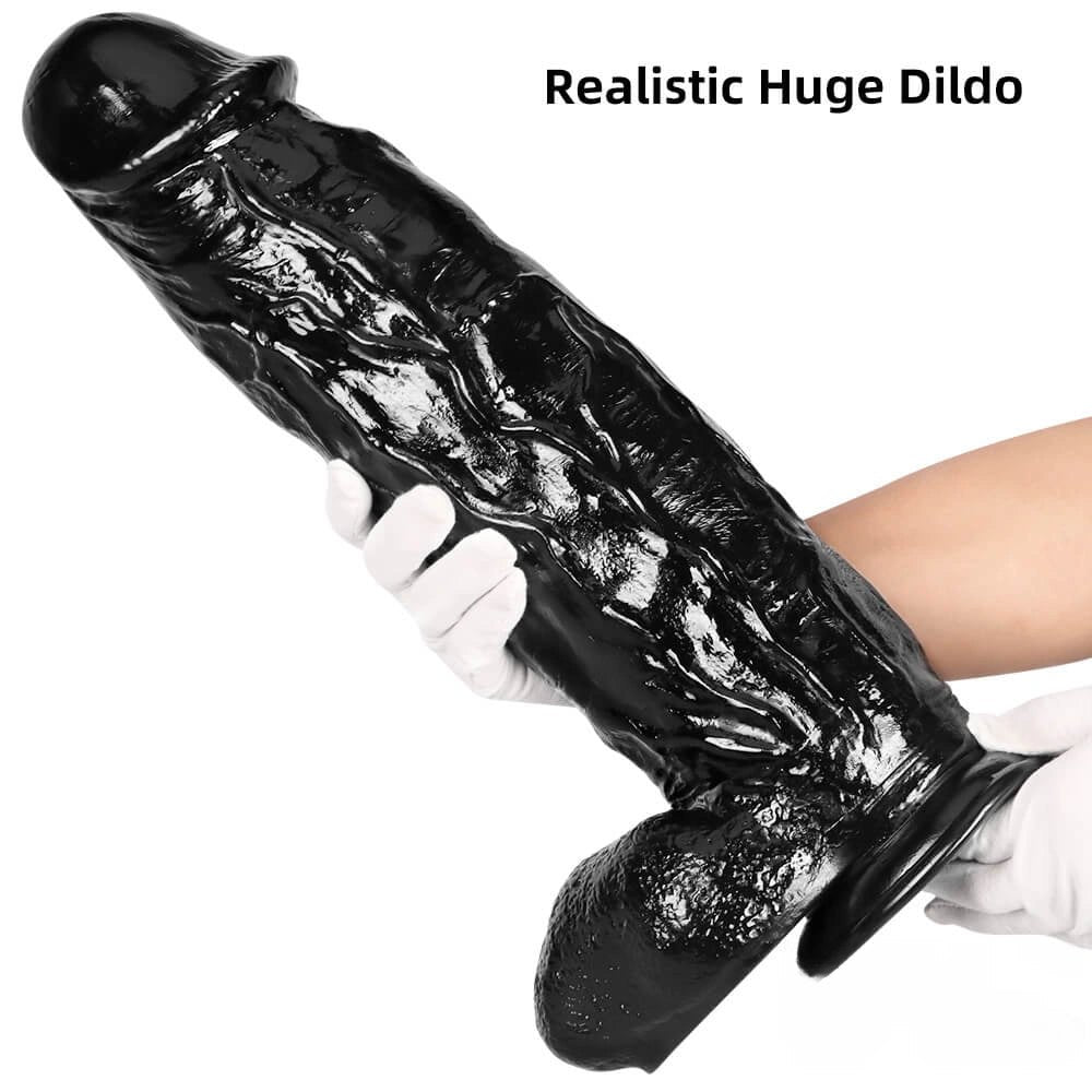 Black realistic PVC dildo, photo 6