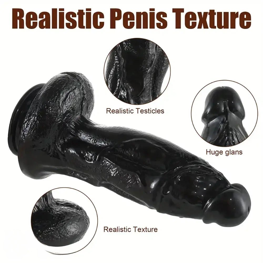 Huge black veined suction cup dildo, photo 2