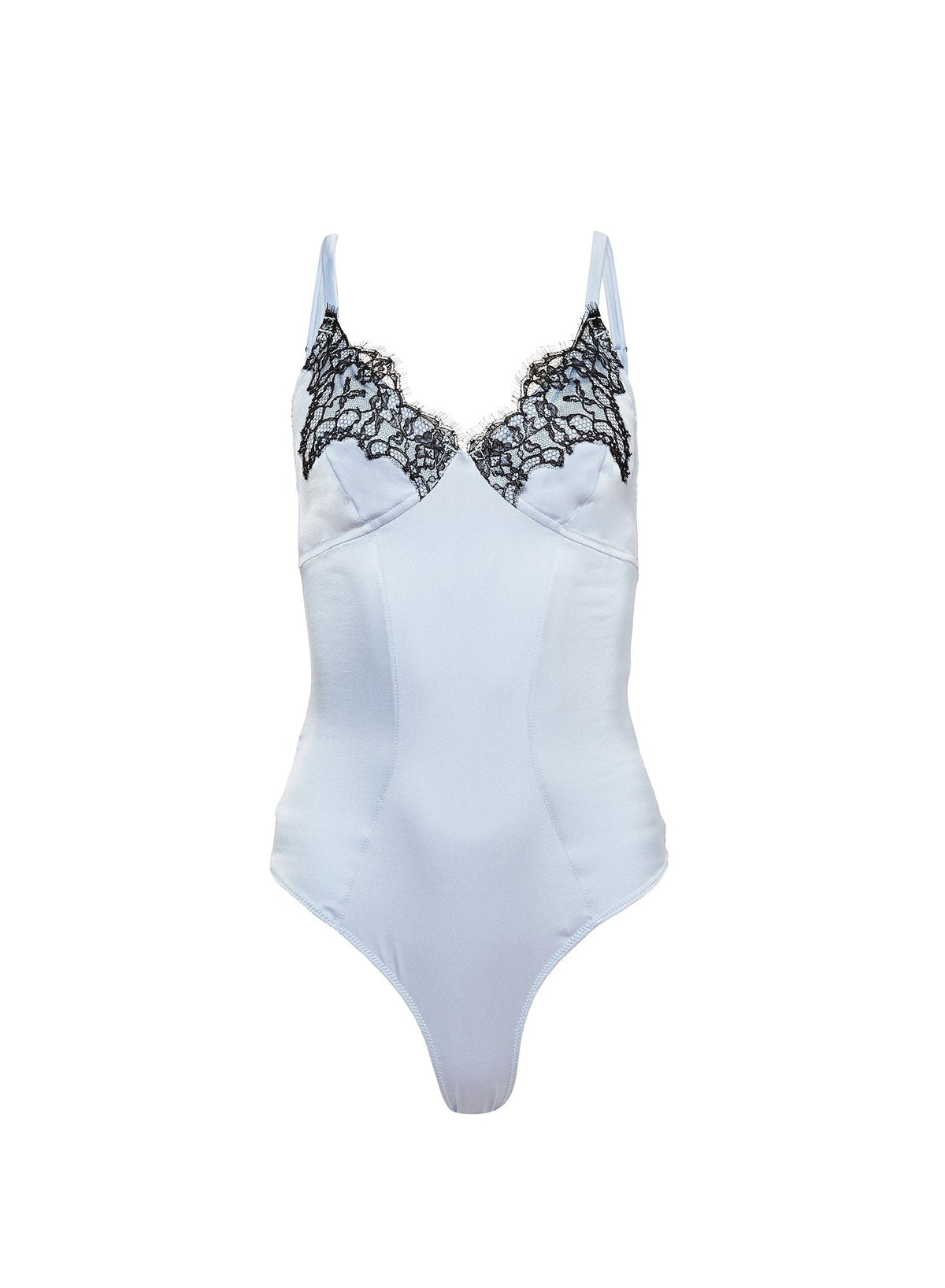 Ice blue satin lace bodysuit, photo 3
