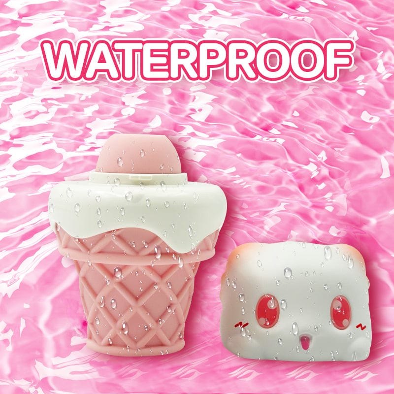 Pink and white ice cream cone silicone clit sucking vibrator, photo 4