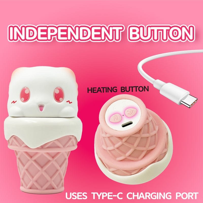 Pink and white ice cream cone silicone clit sucking vibrator, photo 6
