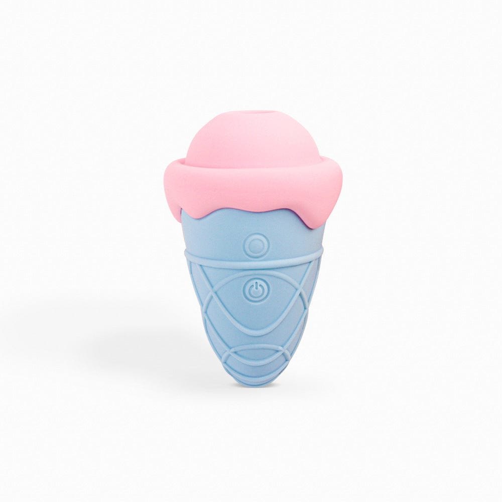 Blue and purple cone-shaped suction vibrator, photo 2