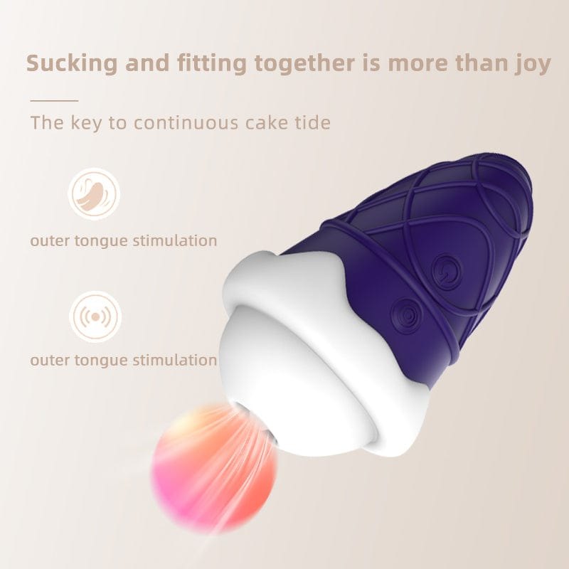 Blue and purple cone-shaped suction vibrator, photo 3