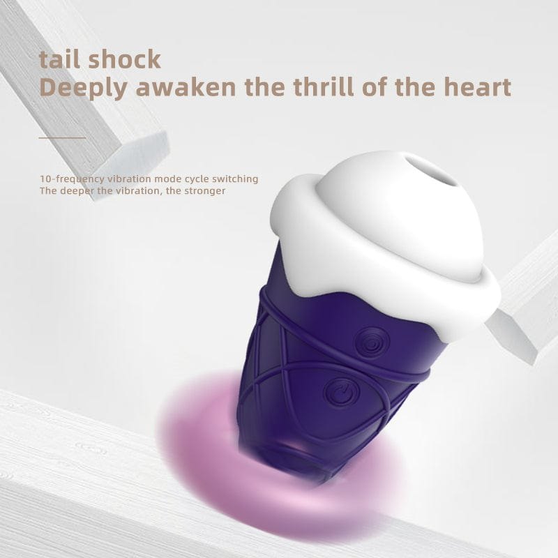 Blue and purple cone-shaped suction vibrator, photo 4
