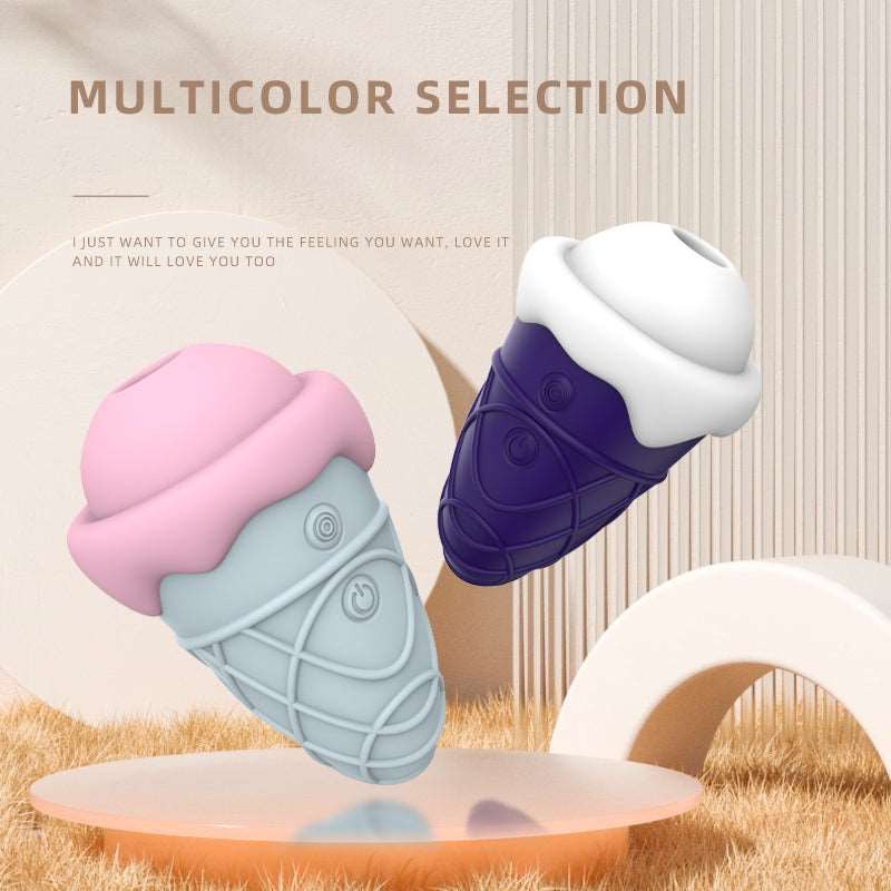 Blue and purple cone-shaped suction vibrator, photo 6
