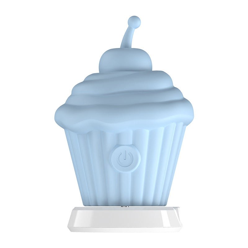 Blue ice cream cupcake clitoral vibrator