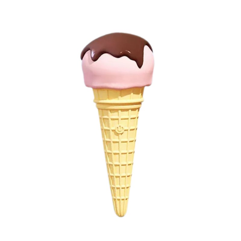 Pink ice cream shaped silicone wand vibrator, photo 1