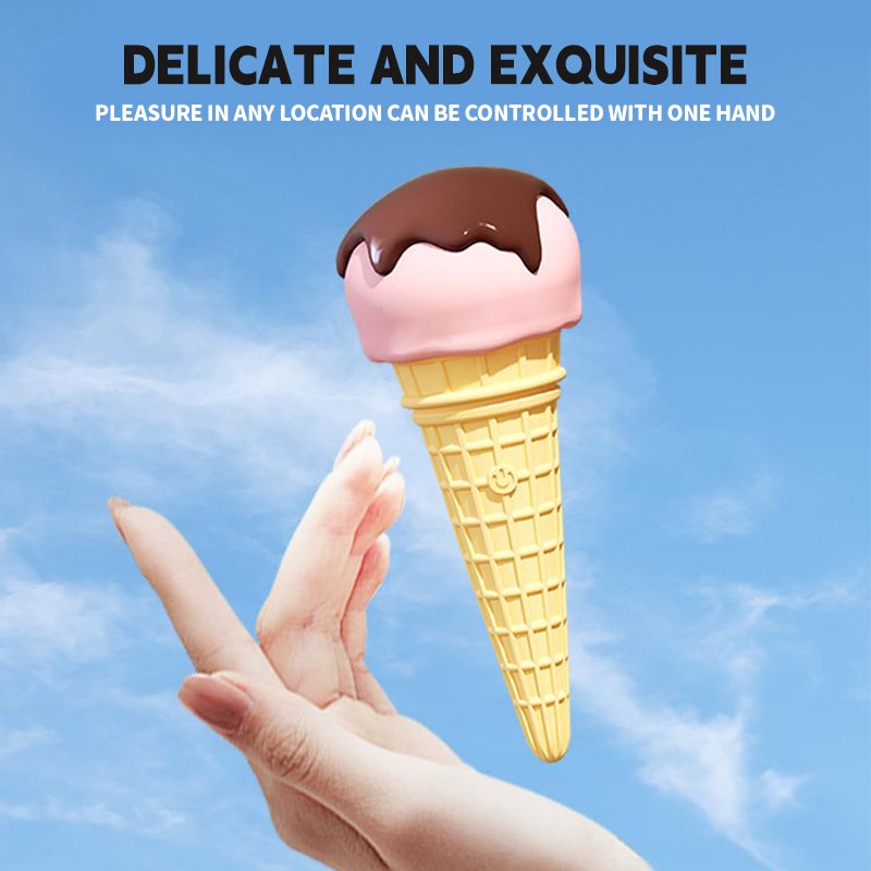 Pink ice cream shaped silicone wand vibrator, photo 2