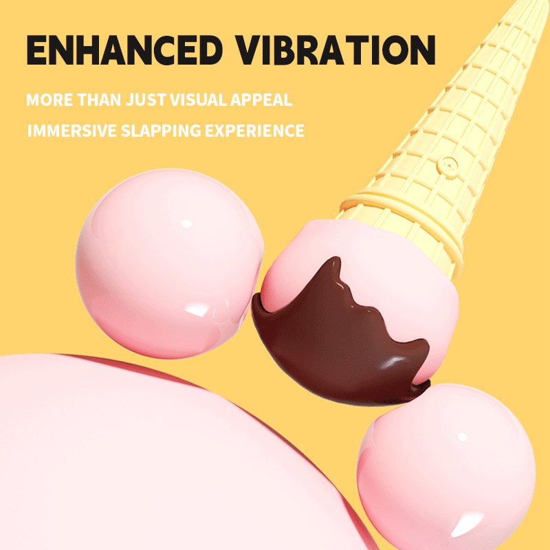 Pink ice cream shaped silicone wand vibrator, photo 4