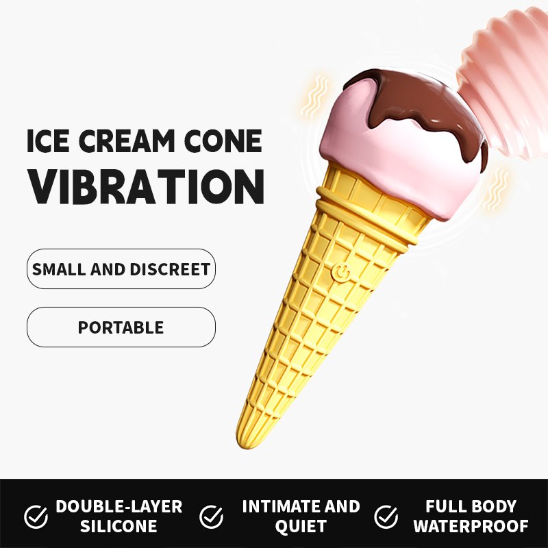 Pink ice cream shaped silicone wand vibrator, photo 6