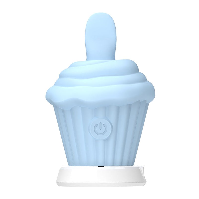 Blue ice cream cupcake tongue-licking vibrating egg