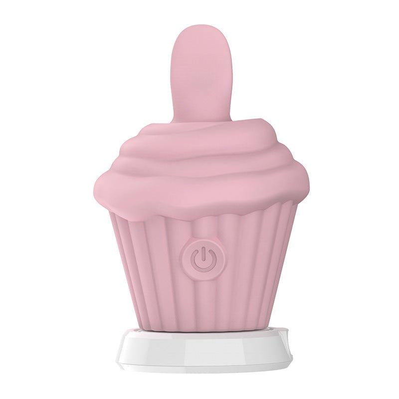 Pink ice cream cupcake tongue-licking vibrating egg