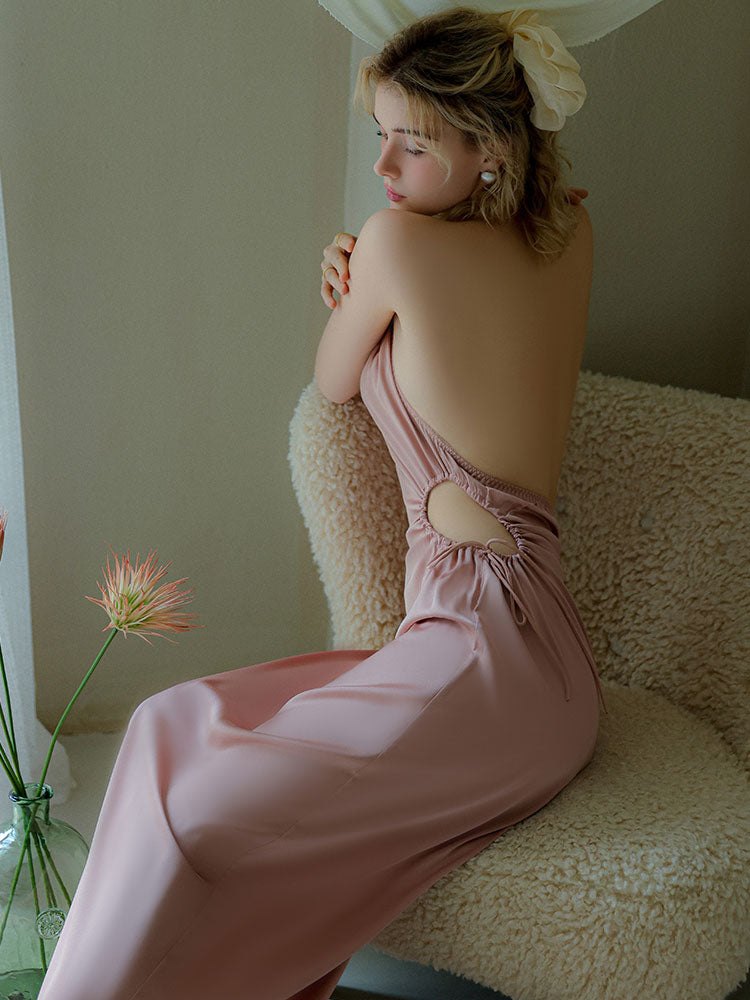 Ice silk backless halter camisole nightgown, photo 10