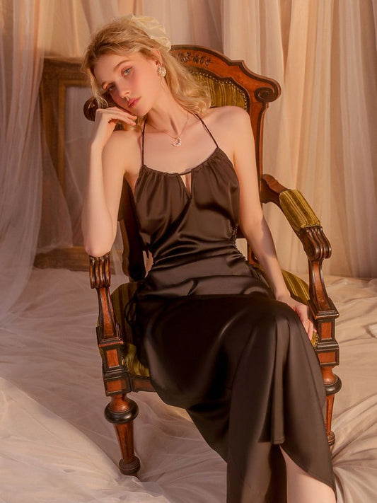 Ice silk backless halter camisole nightgown, photo 2