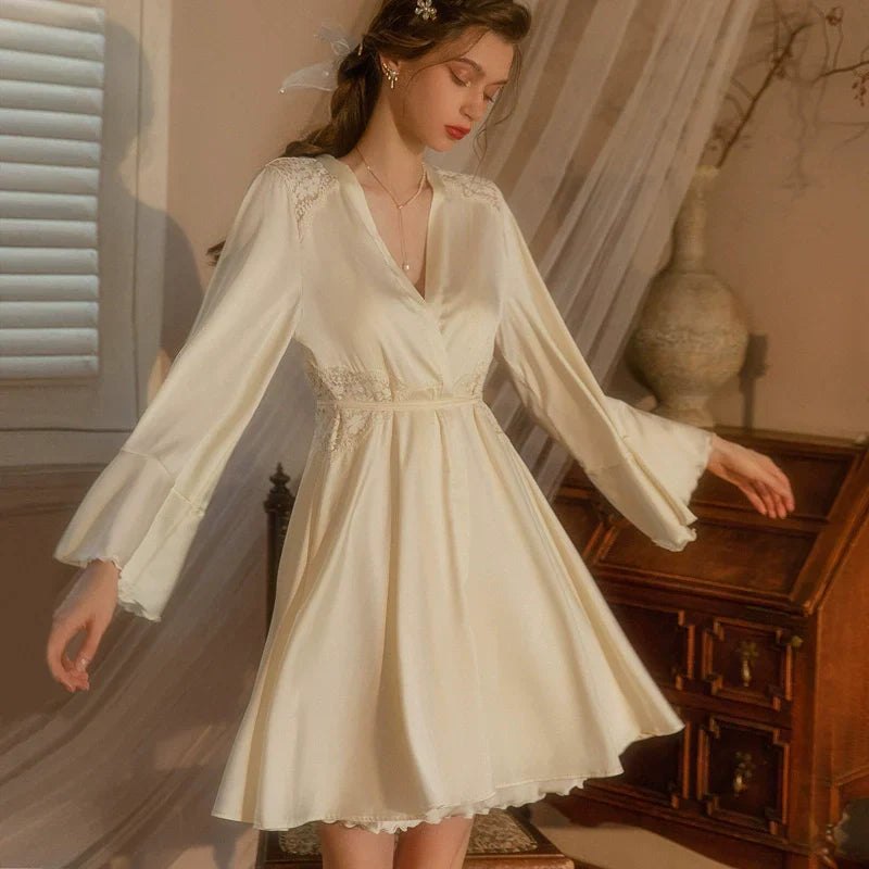 Ice silk nightgown and robe set, photo 7