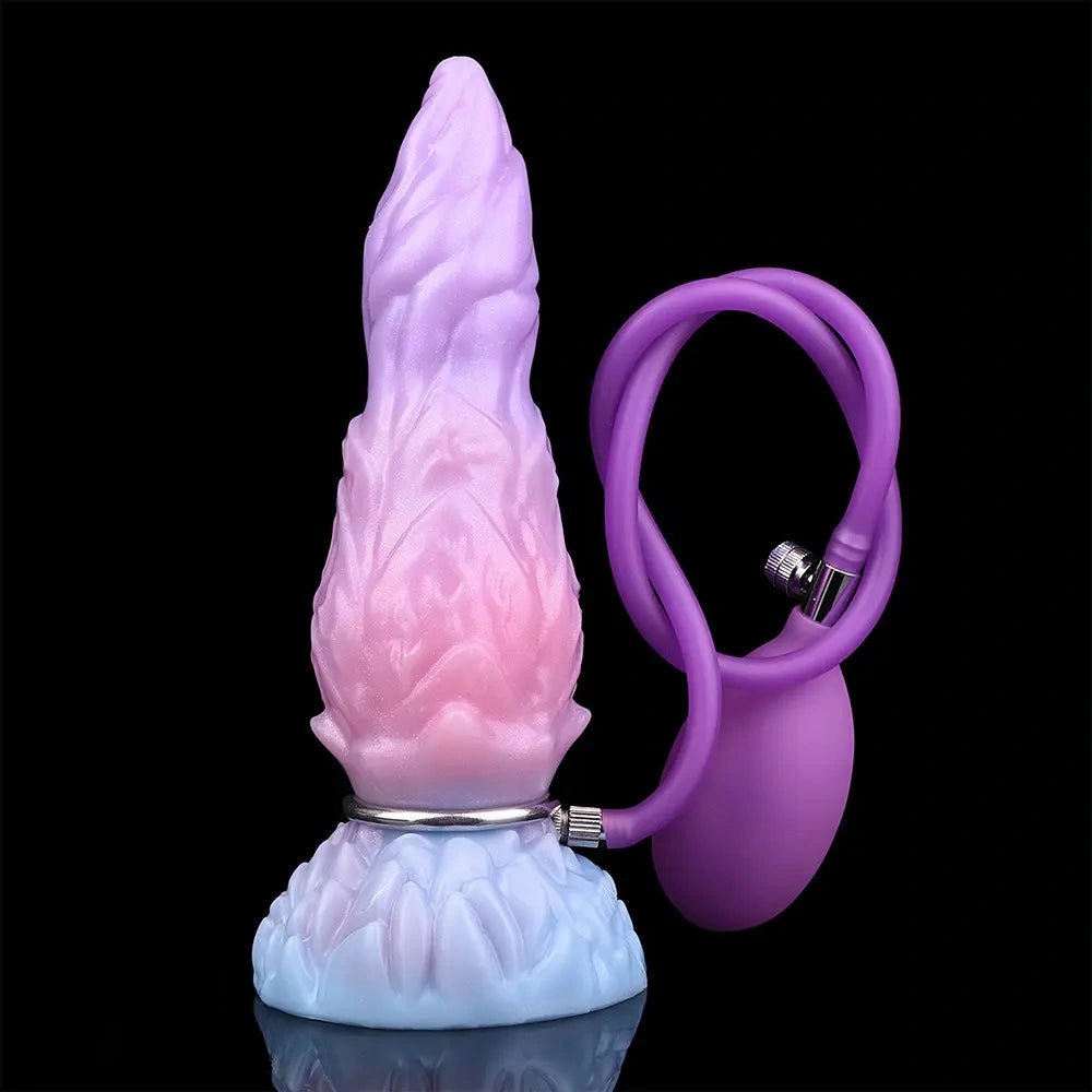 Ridged alien silicone inflatable fantasy dildo, photo 12