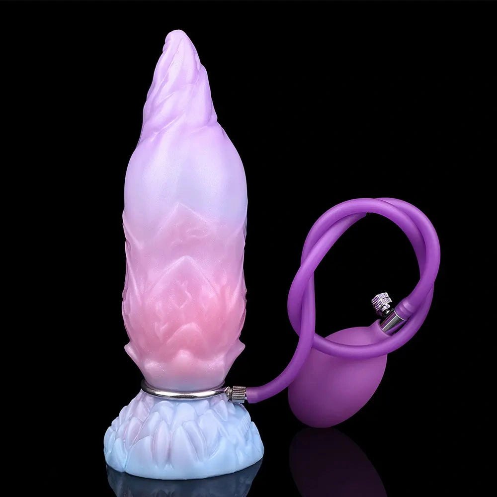 Ridged alien silicone inflatable fantasy dildo, photo 13