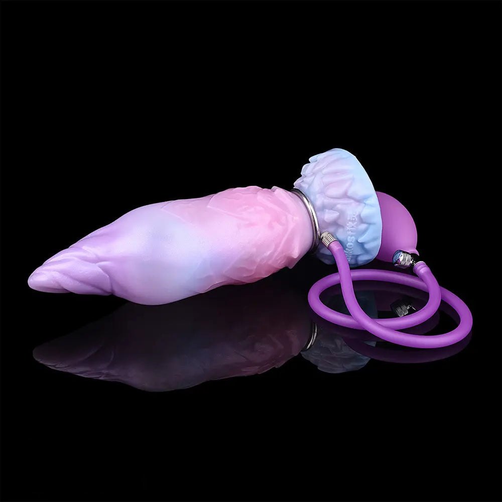 Ridged alien silicone inflatable fantasy dildo, photo 15