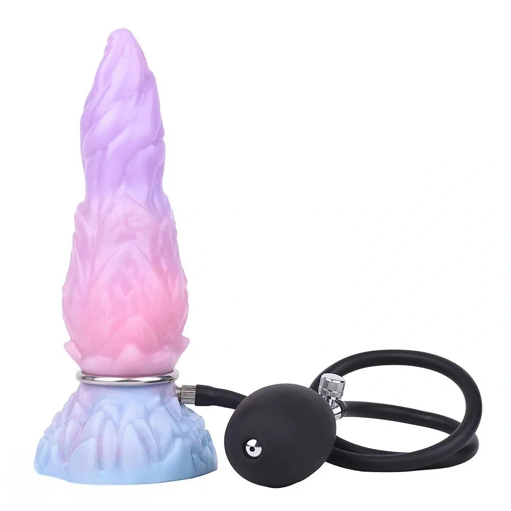Ridged alien silicone inflatable fantasy dildo, photo 16