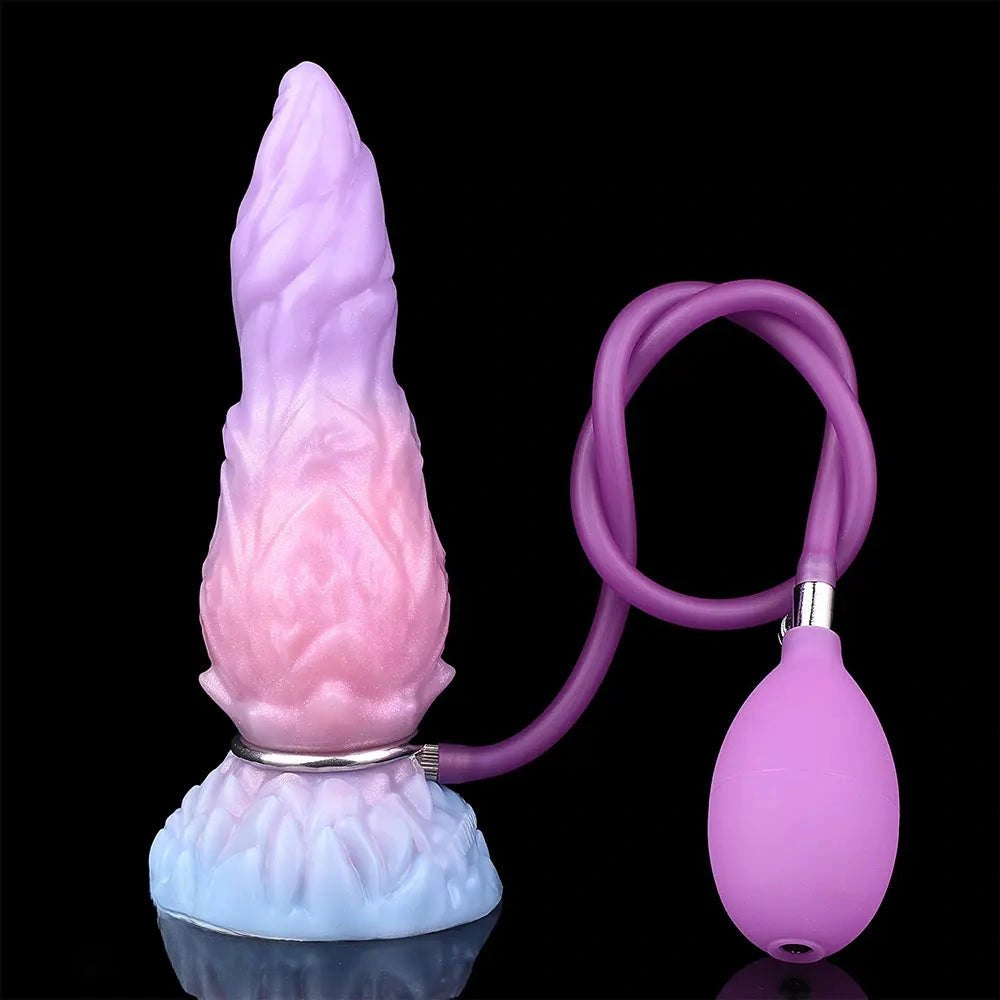 Ridged alien silicone inflatable fantasy dildo, photo 17