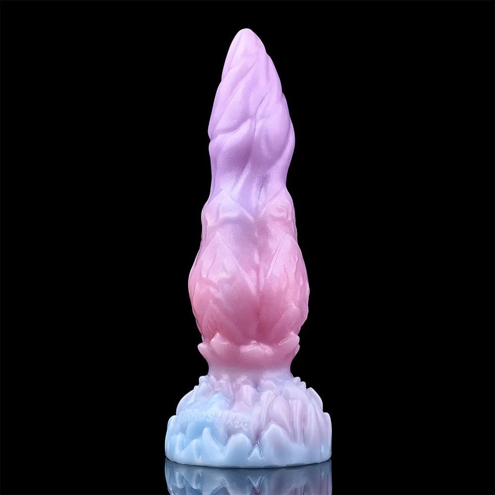 Ridged alien silicone inflatable fantasy dildo, photo 2