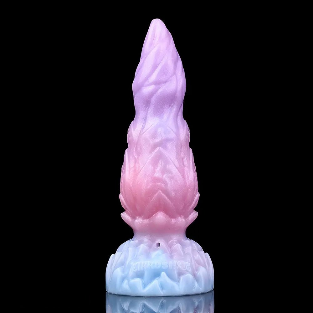 Ridged alien silicone inflatable fantasy dildo, photo 3