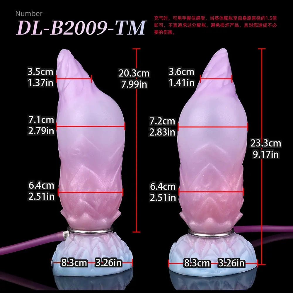 Ridged alien silicone inflatable fantasy dildo, photo 5