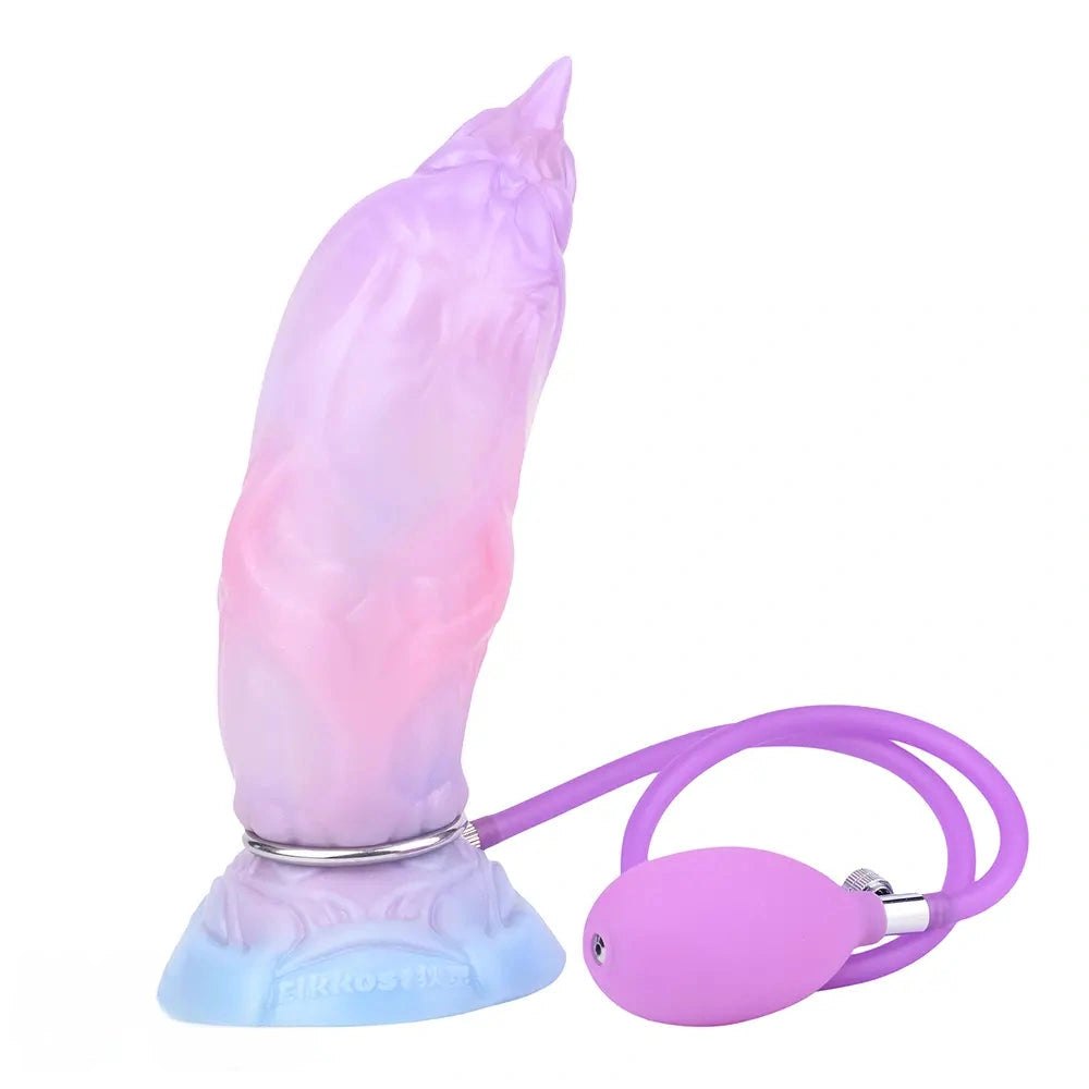 Pink alien-inspired fantasy silicone dildo