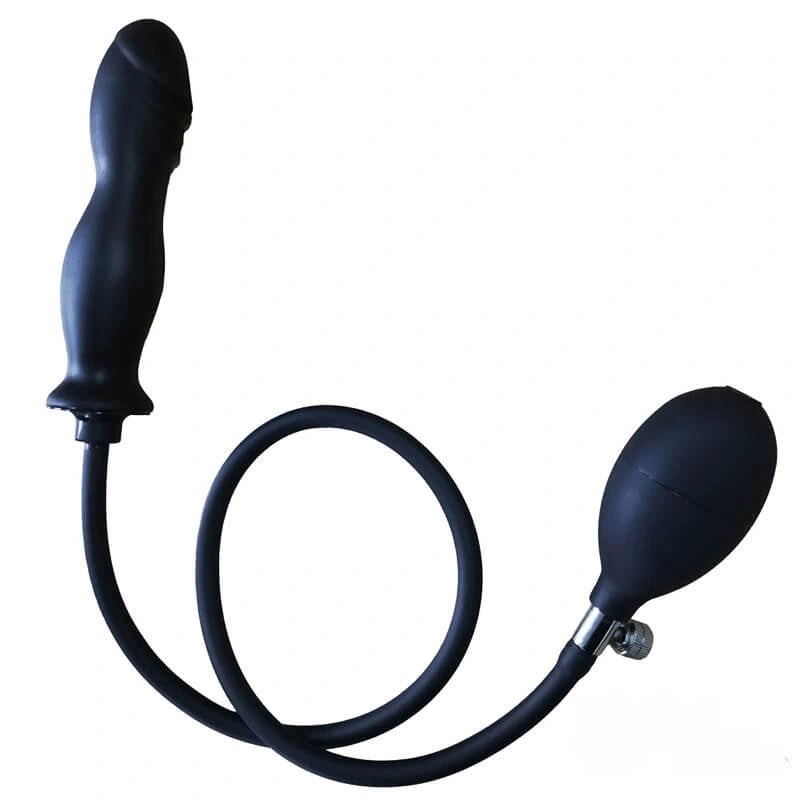 Black inflatable anal dildo with pump, photo 5