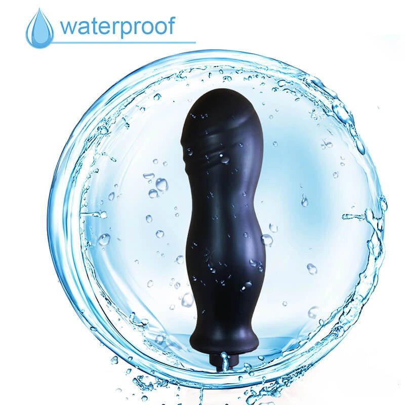 Black inflatable anal dildo with pump, photo 6