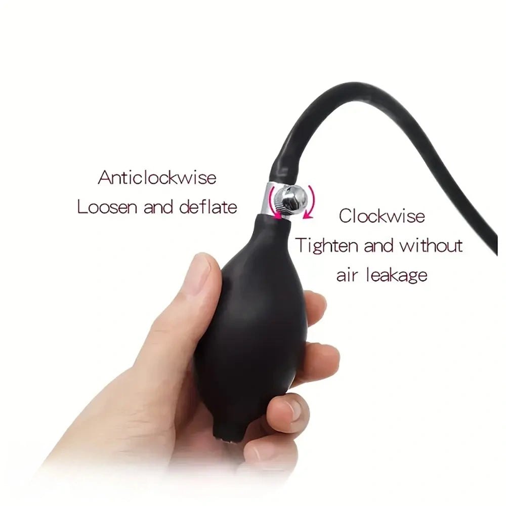 Black silicone inflatable ball gag, photo 4