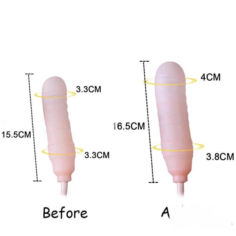 Flesh tone inflatable silicone dildo, photo 2