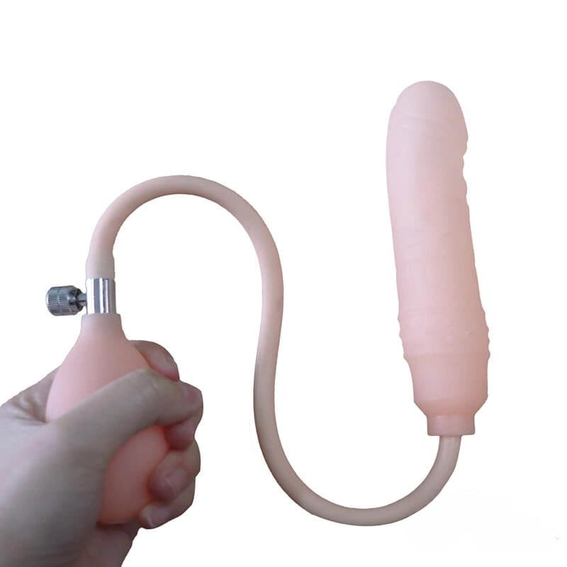 Flesh tone inflatable silicone dildo, photo 3
