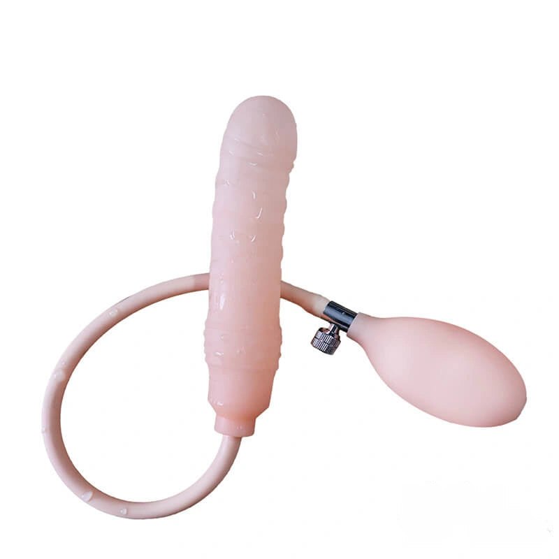 Flesh tone inflatable silicone dildo, photo 6