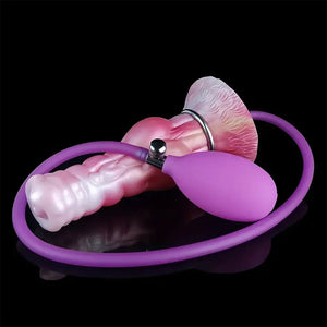 Pearl silicone inflatable dog knot dildo, photo 1