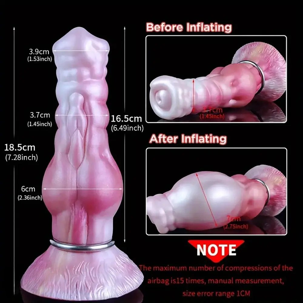 Pearl silicone inflatable dog knot dildo, photo 3