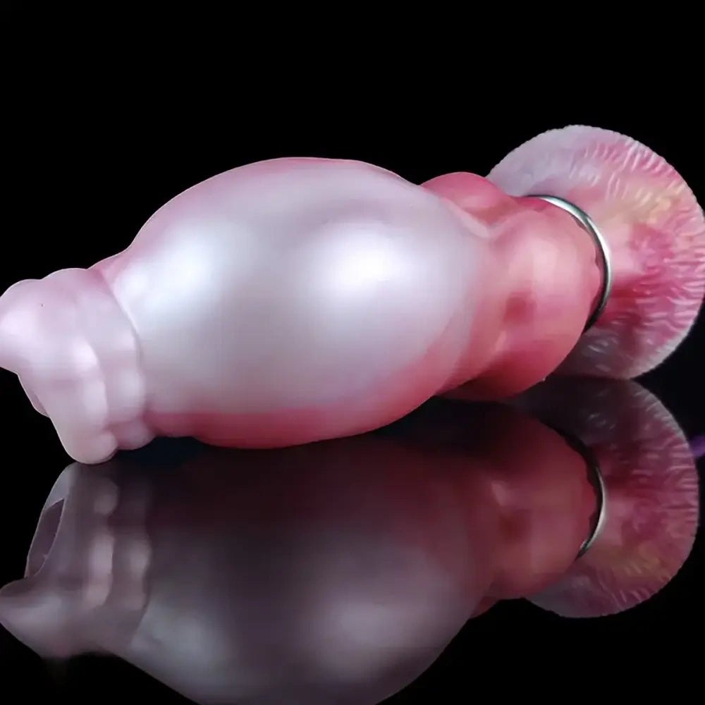 Pearl silicone inflatable dog knot dildo, photo 4