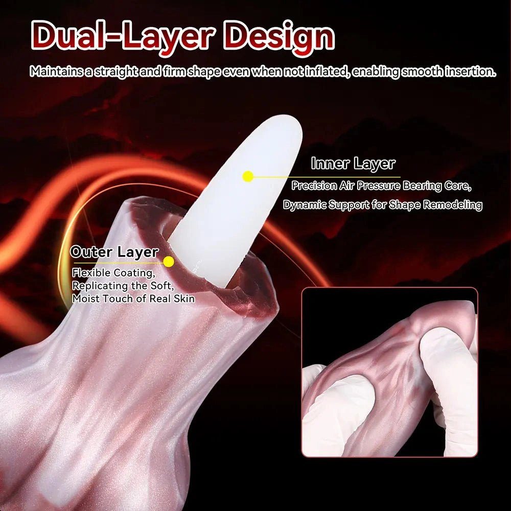 Flesh tone inflatable dual layer dildo, photo 12