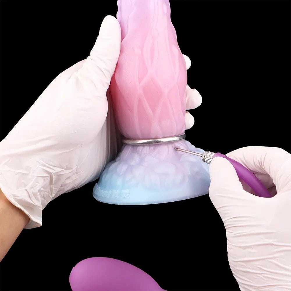 Pink and blue ombre inflatable fantasy dildo, photo 10