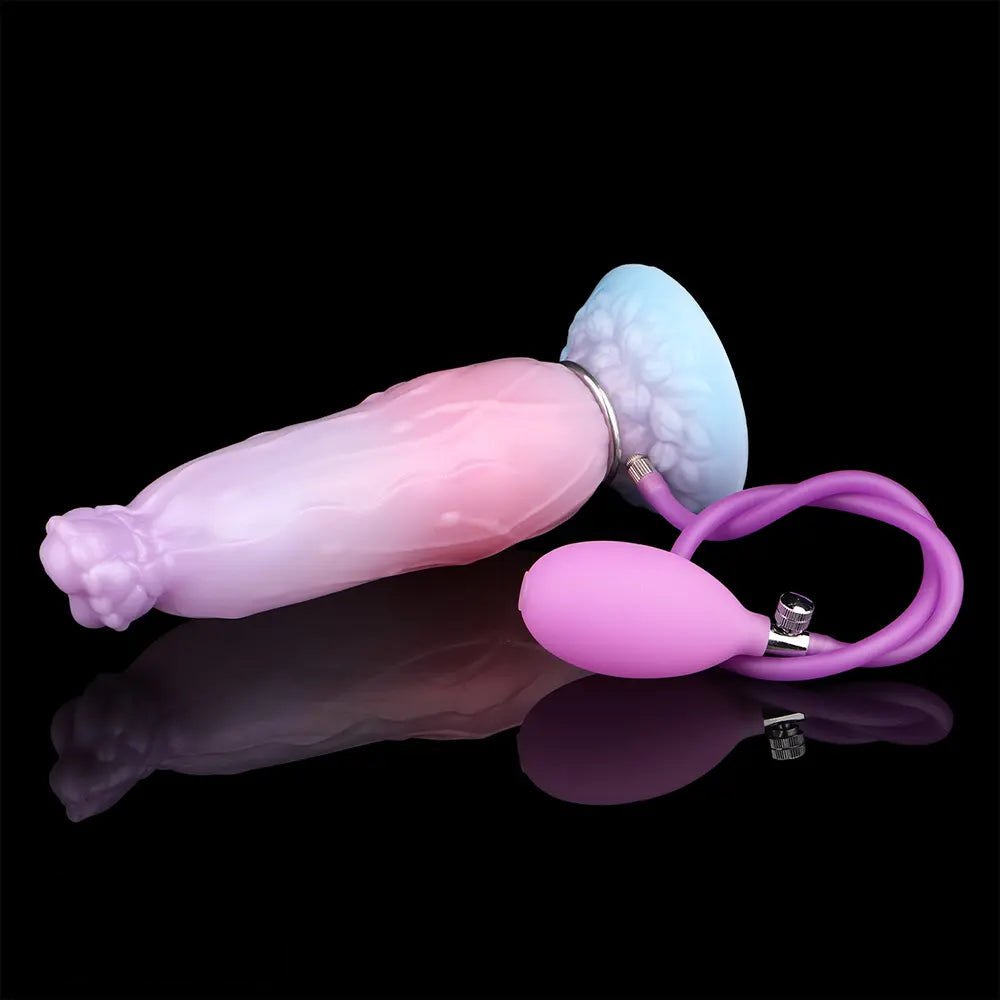 Pink and blue ombre inflatable fantasy dildo, photo 13