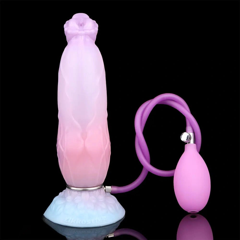 Pink and blue ombre inflatable fantasy dildo, photo 2