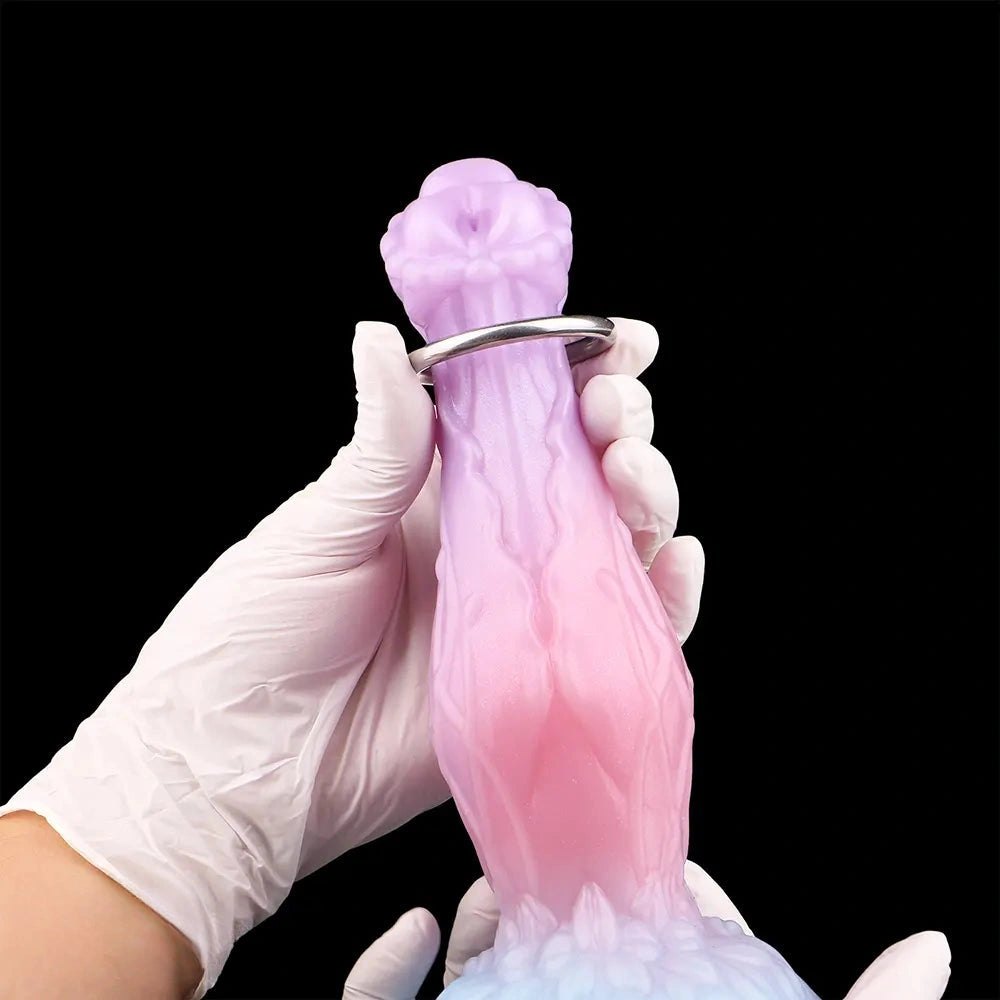 Pink and blue ombre inflatable fantasy dildo, photo 6