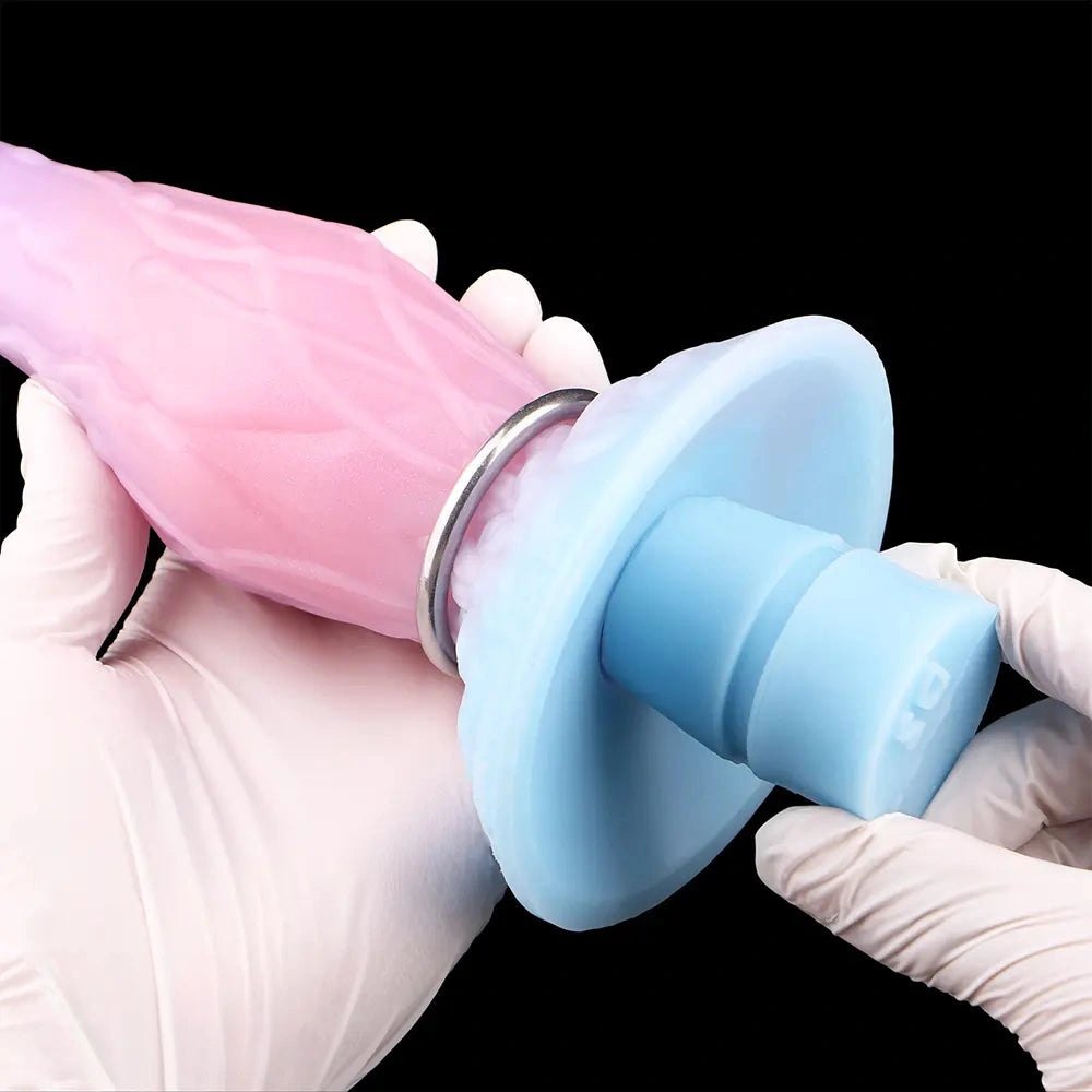 Pink and blue ombre inflatable fantasy dildo, photo 8