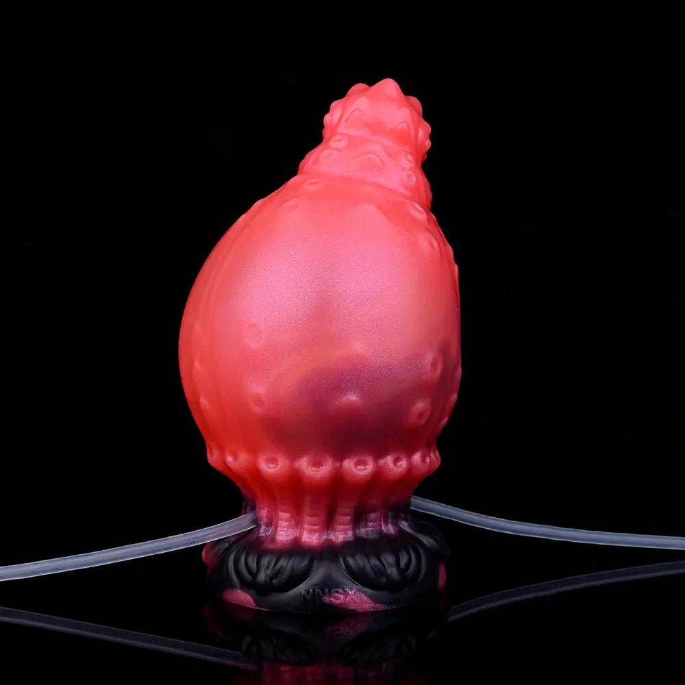 Red ridged fantasy silicone dildo kit, photo 10