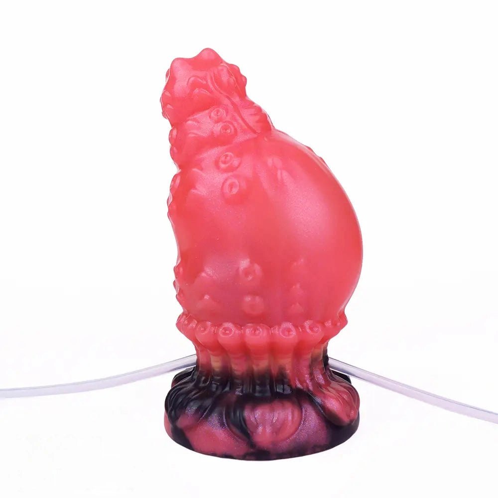Red ridged fantasy silicone dildo kit, photo 6