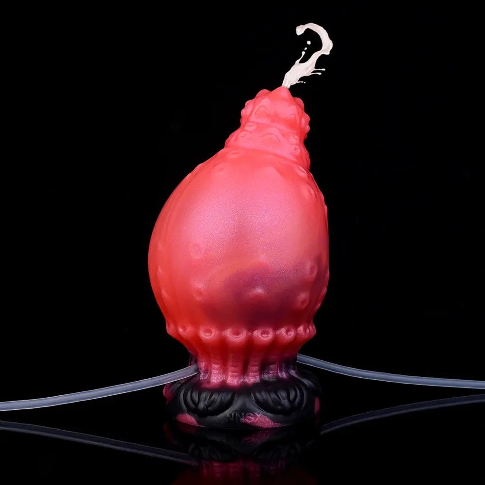 Red ridged fantasy silicone dildo kit, photo 7