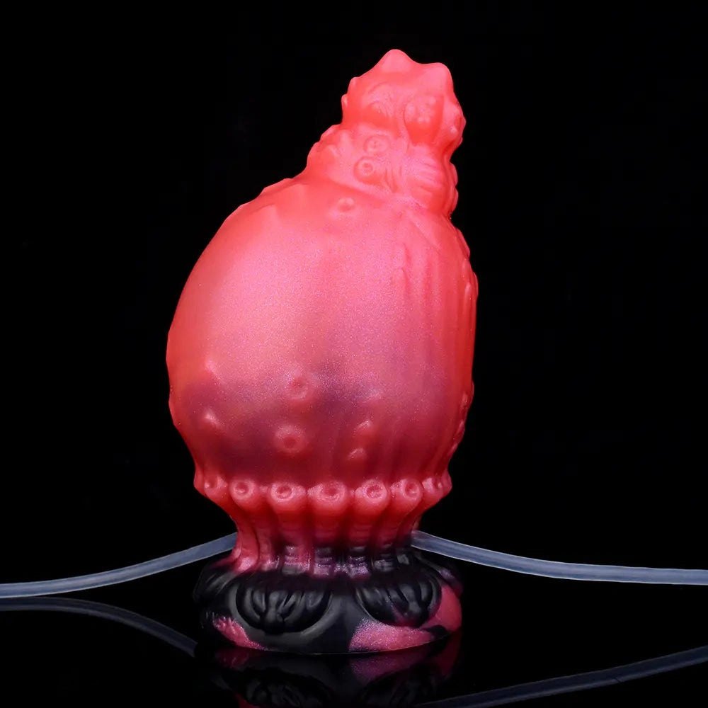 Red ridged fantasy silicone dildo kit, photo 8