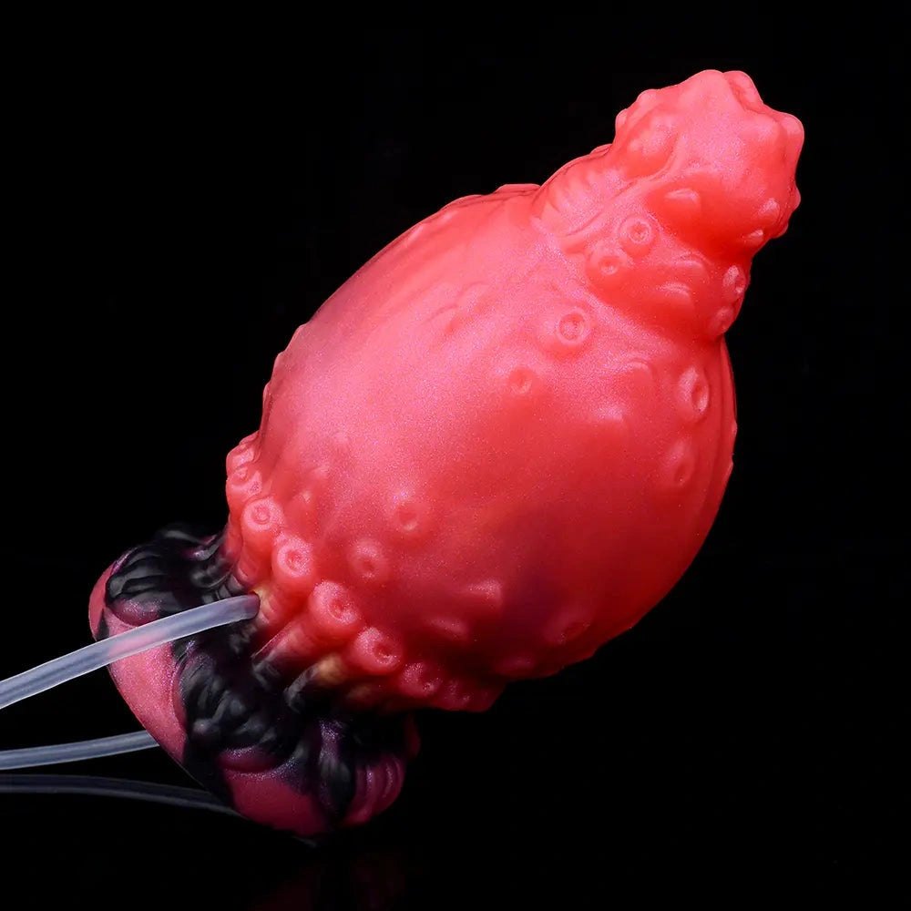 Red ridged fantasy silicone dildo kit, photo 9