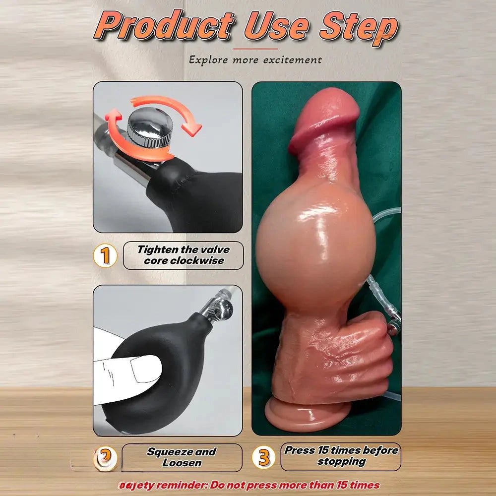 Flesh inflatable strap-on dildo, photo 13